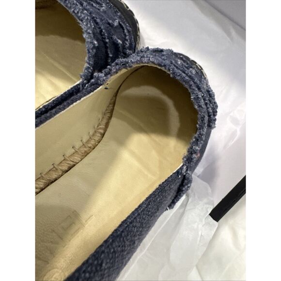 CHANEL logo denim espadrilles Size 39 Blue Black W/box - Picture 10 of 14